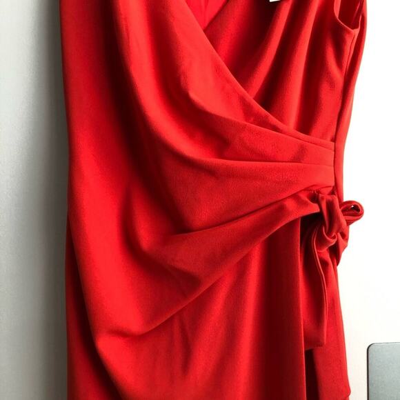 LAUREN RALPH LAUREN Faux Wrap Red Cherry Dress Women’s Size 8 NWT - Picture 7 of 12